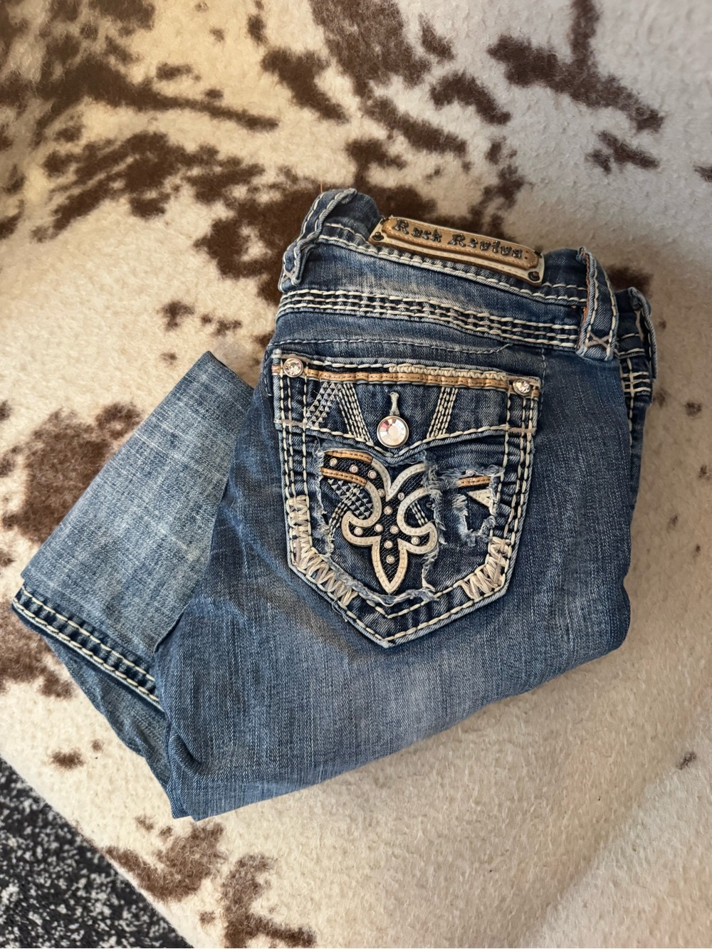 Rock Revival Women's Western theme Blue Skinny Jeans